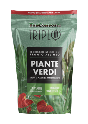 terriccio formato pocket piante verdi